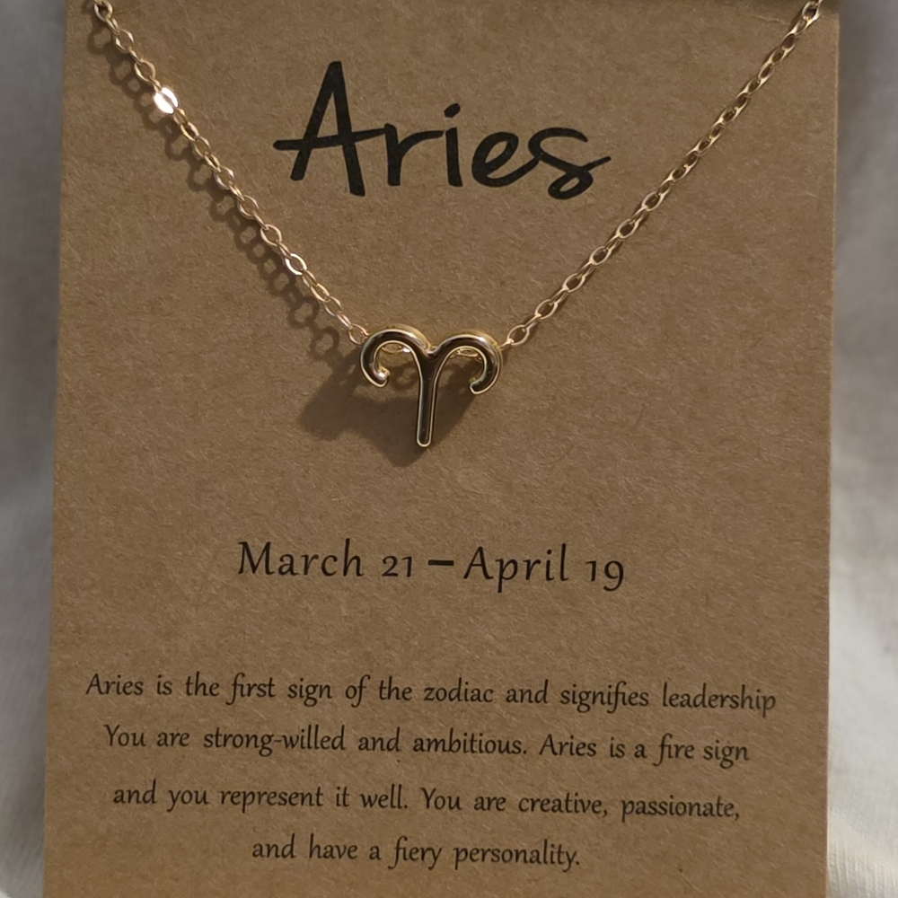 Gold Aries Zodiac Necklace